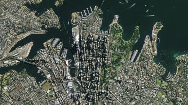 satellite image of a city