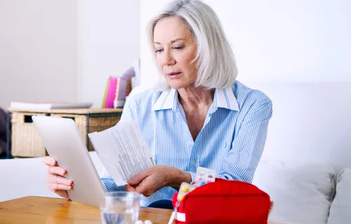 Woman looking at health appointment information
