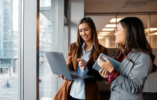 Women with office laptop