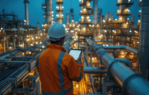 un homme travaille dans le secteur de l'énergie