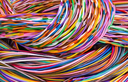 Wrapped colorful wire abstract
