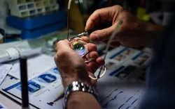 inserting lenses into glasses