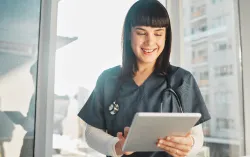 nurse with tablet