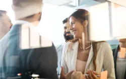 Collaboration and analysis business people in office