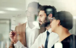 Colleagues brainstorming