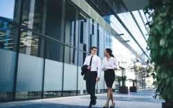 colleagues walking