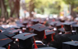 crowd of graduating students