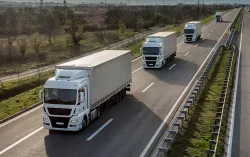 lorries on motorway