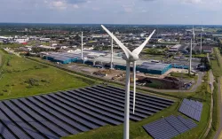 Manufacturing - Windmill near solar plant
