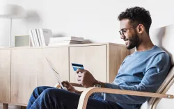 Man doing online transaction