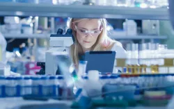 health professional at medical laboratory