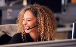 Conversational AI consultant wearing headset