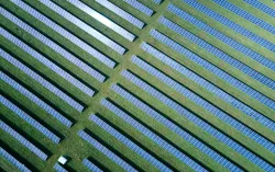Solar farm viewed from above