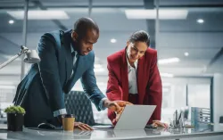 woman and man consulting