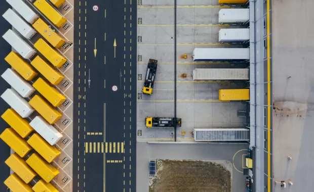 Aerial view of distribution center