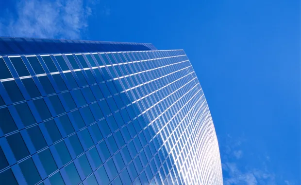 Glass building and blue sky