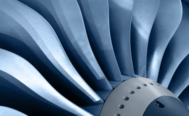 Abstract close up of a large mechanical fan