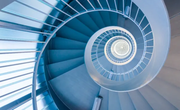 a arial view of spiral staircase