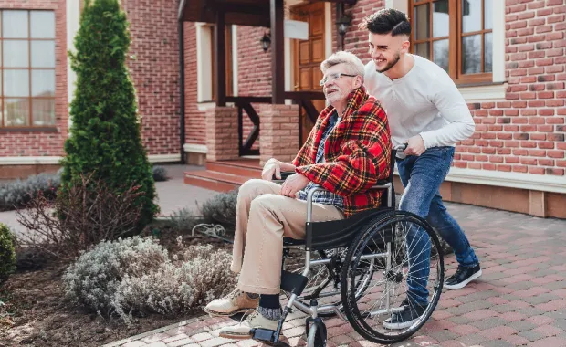 Senior man in a wheelchair