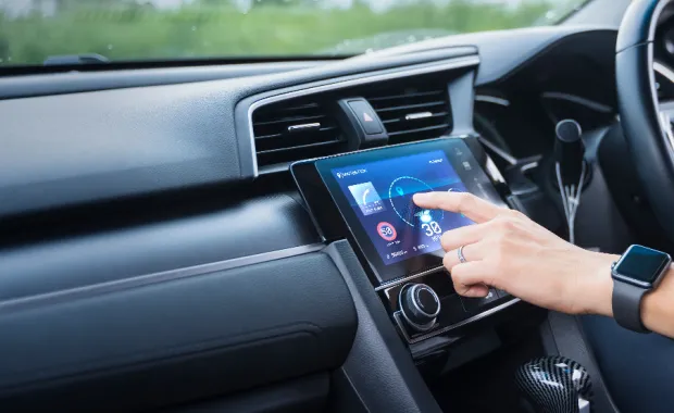 Display and digital instruments panel autonomous car dashboard user interface