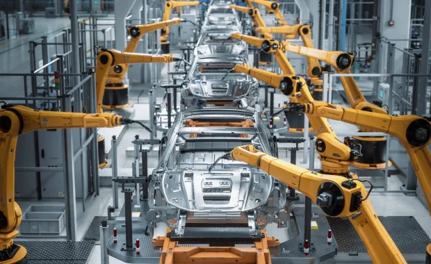 Machine de robotique en production 