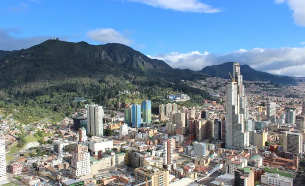 Vista aérea de Bogotá, Colombia