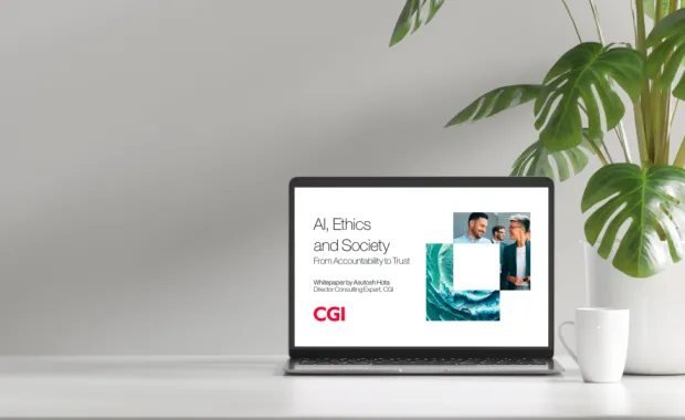 AI, Ethics and Society viewpoint open in a laptop