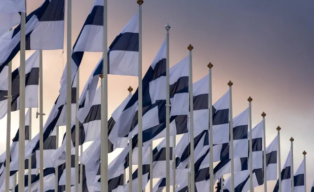 Suomen lippuja salossa