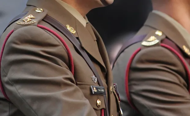 Close up of Australian soldier 