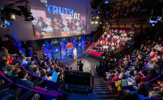 The Royal Institution Christmas Lectures  being filmed in a lecture theatre