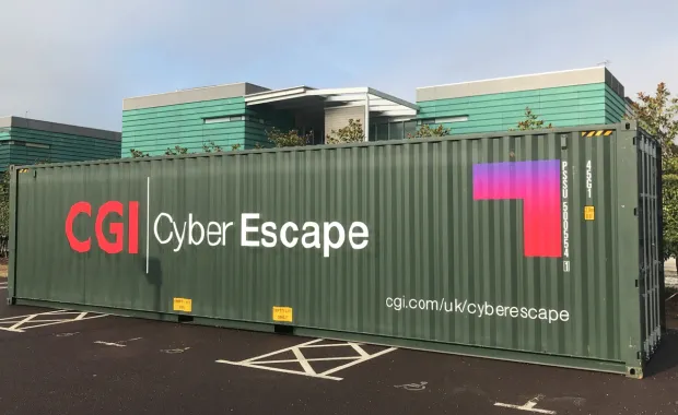CGI Cyber Escape experience travelling container unit
