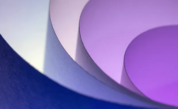 Abstract circles of varying shades of purple and sizes