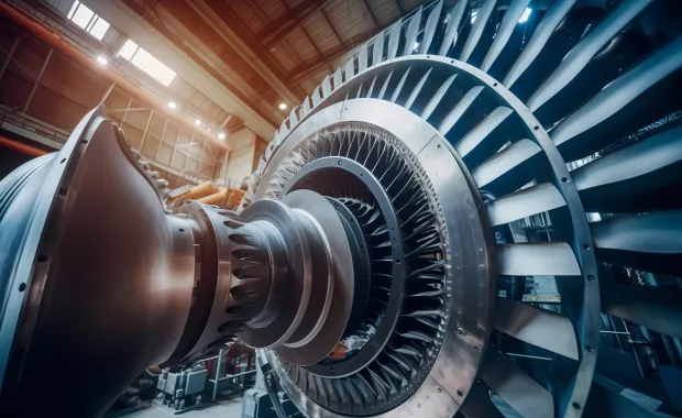 Intérieur d'un ensemble de turbine industrielle