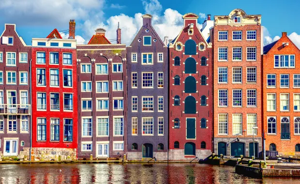 Colorful houses in Amsterdam