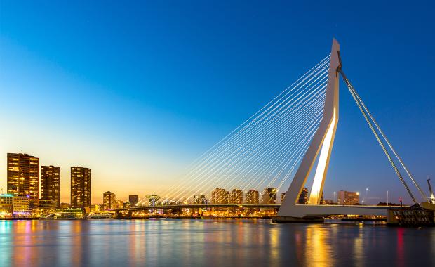 View of Erasmus Bridge Rotterdam