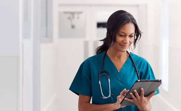 health doctor with tablet