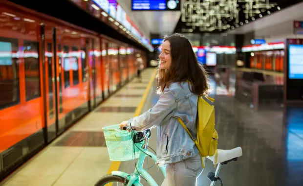 Girl with a bike_289303578
