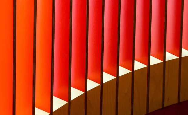 Geometric red wall