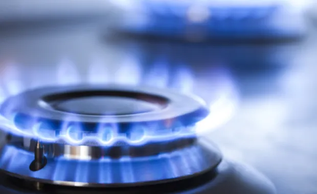 flames from gas hob ring