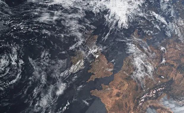 View of the UK from Space via satellite