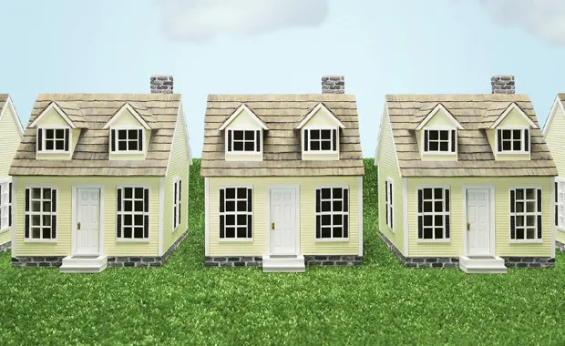 model houses on artificial turf