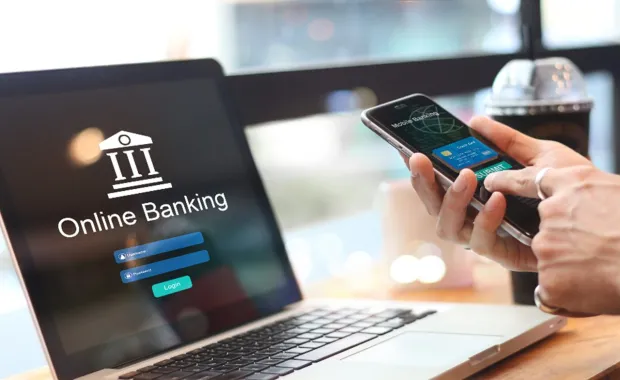 laptop displaying open banking test