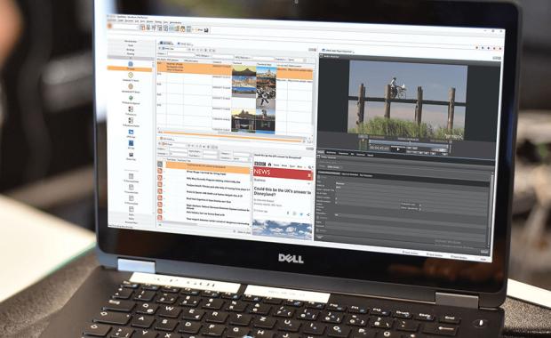 Laptop zeigt die CGI Newsroom Solution