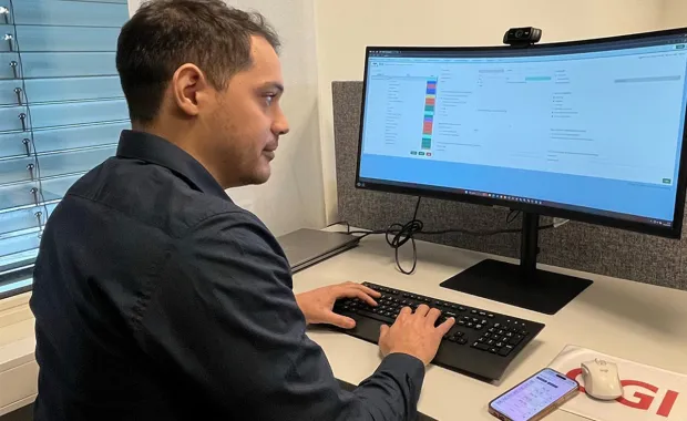 Professional working on a computer