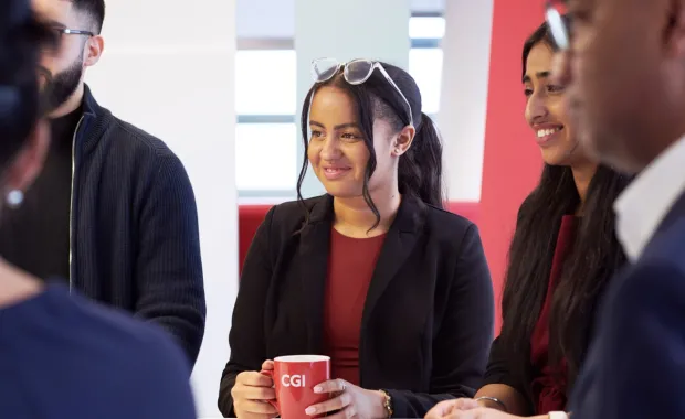 a group of people huddled in a circle