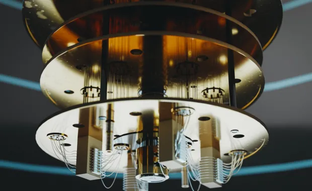 View of a quantum computer internal components