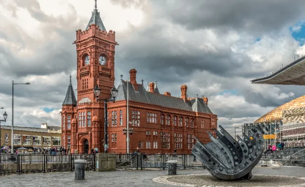 Redbrick building in Cardiff