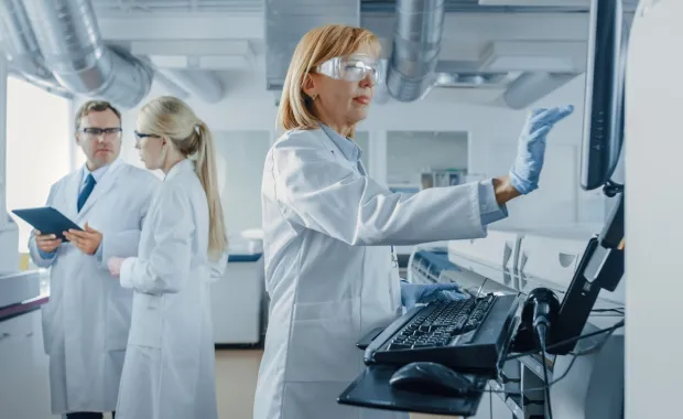 researcher working in medical lab