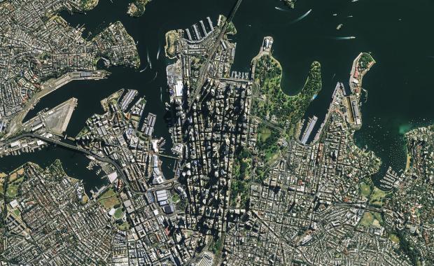 satellite image of a city