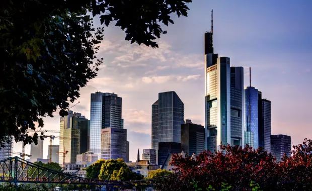 View of buildings against sky during sunset